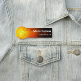 Bright Sunset Artwork  Happy Face Smile  Name Tag