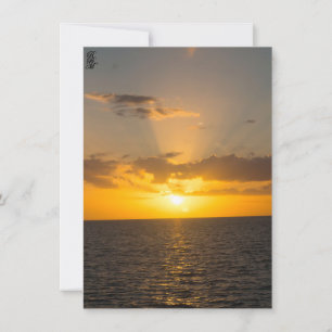 Bright Sunset on the Ocean Note Card