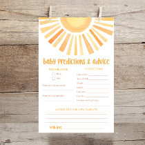 Bright sunshine Baby predictions advice card