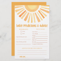 Bright sunshine Baby predictions advice card