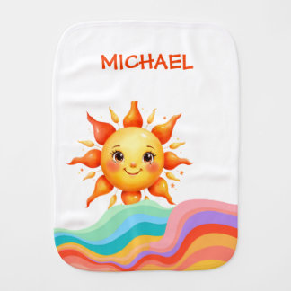  Bright Sunshine Beach Vibes Baby Burp Cloth