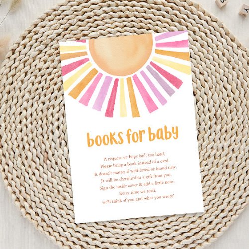 Bright sunshine girl baby shower books for baby enclosure card