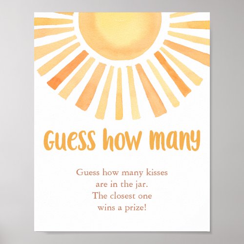 Bright sunshine Guess how many baby shower game Poster