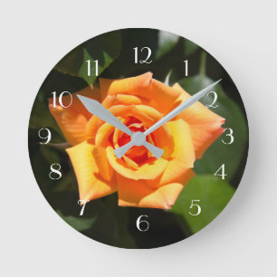Bright Sunshine Rose Round Clock