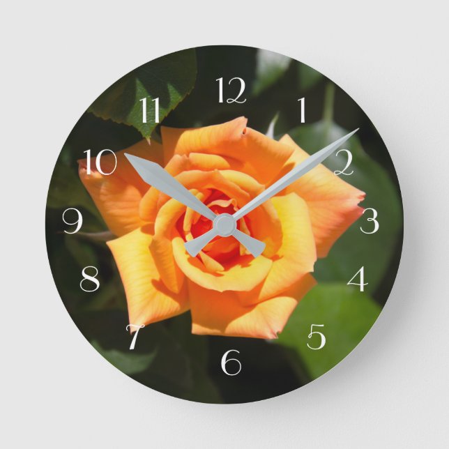 Bright Sunshine Rose Round Clock (Front)