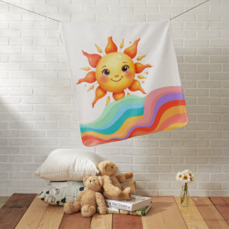  Bright Sunshine Summer Waves Baby Blanket