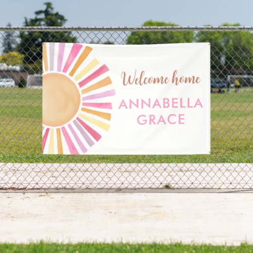 Bright Sunshine Welcome Home Baby Girl Banner