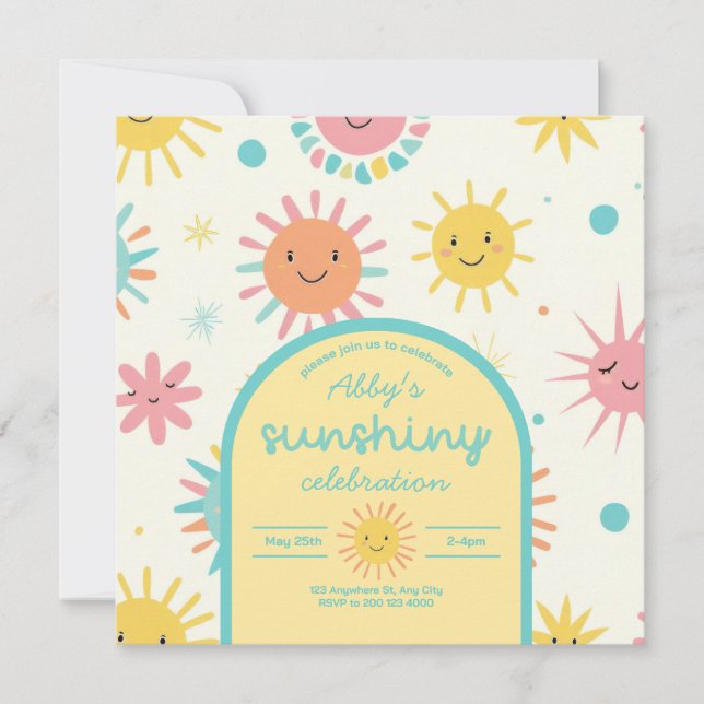 Bright Sunshiny Day Photo Birthday Invitation (Front)