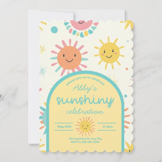 Bright Sunshiny Day Photo Birthday Invitation (Front)