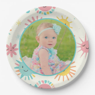 Bright Sunshiny Day Photo Birthday Paper Plates