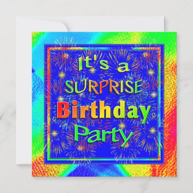 Bright Surprise Birthday Party Invitation (Front)