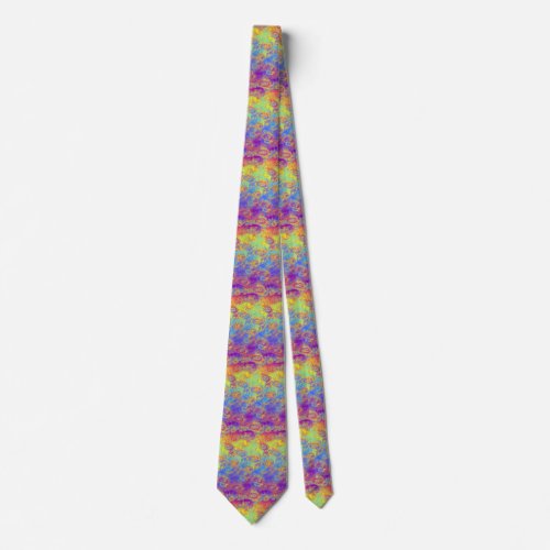 Bright Swirl Fractal Patterns Rainbow Psychedelic Tie
