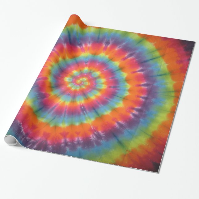 Bright Swirl Tie Dye Wrapping Paper (Unrolled)