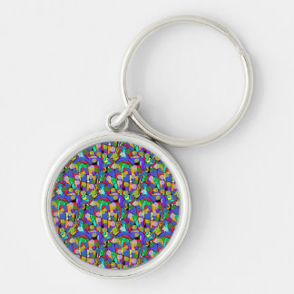 Bright Swirling Abstract Patterns with circles Keychain