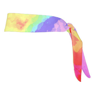 Bright Swirly Boho Hippie Trippy Groovy Rainbow Tie Headband