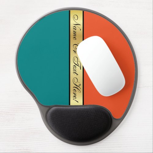 Bright Tangerine Tango Blue  Green Teal Gold Gel Mouse Pad