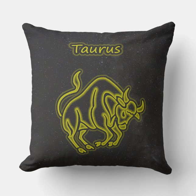 Bright Taurus Throw Pillow (Front)