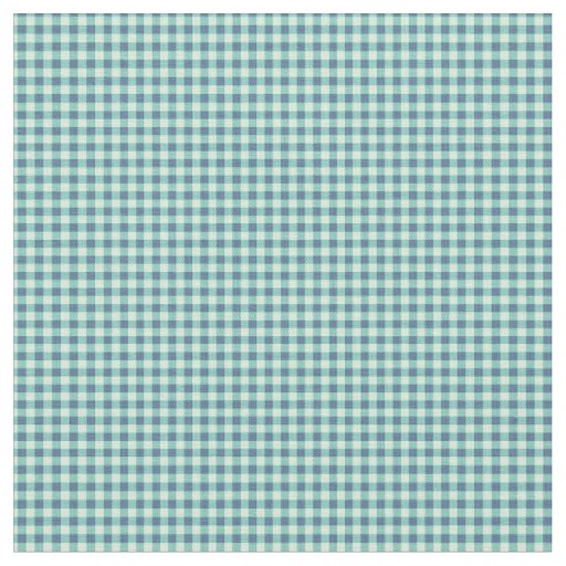 Bright Teal Green Gingham Fabric