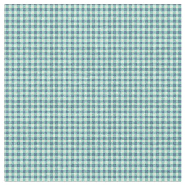 Bright Teal Green Gingham Fabric (Close Up)