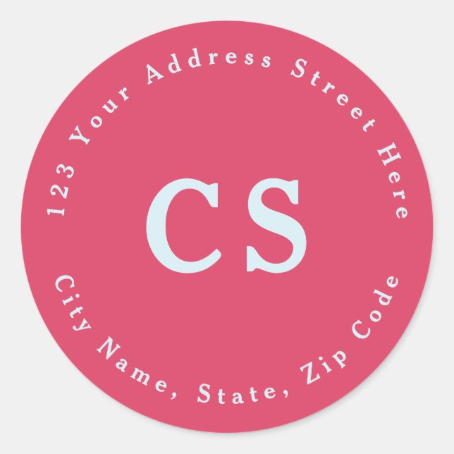 Bright Template Round Return Address Label (Front)