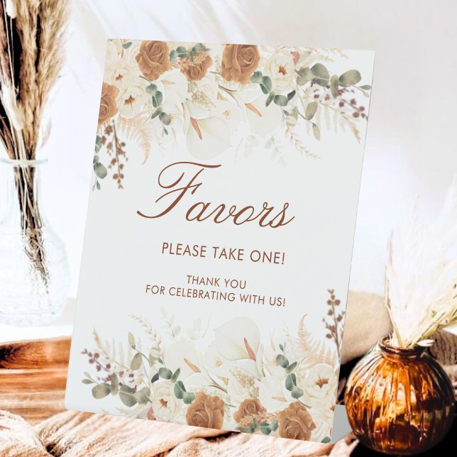 Bright Terracotta Calla Lilies Favors  Pedestal Sign (Creator Uploaded)