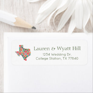 Bright Texas Tropical Botanical Floral  Label