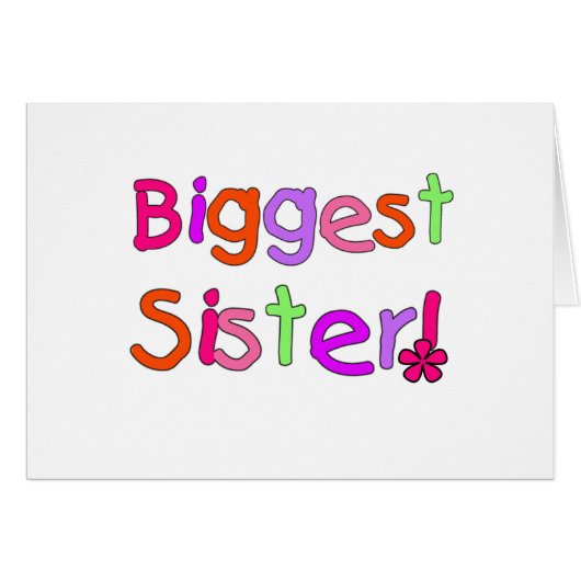 Bright Text Biggest Sister Cards (Front Horizontal)