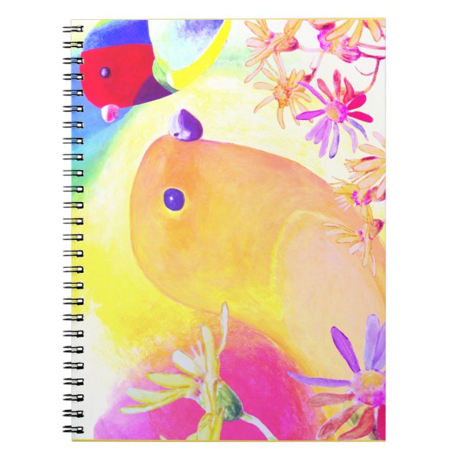 Bright Tie-Dye Birds Notebook (Front)