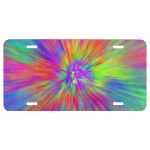 Bright Tie Dye License Plate