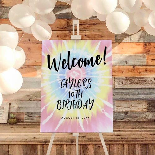Bright Tie Dye Welcome Sign