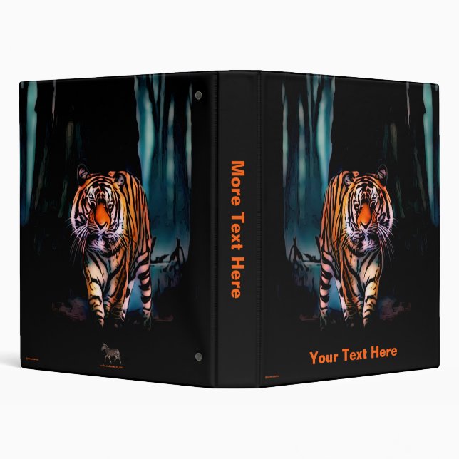 Bright Tiger Dark Forest 3 Ring Binder (Background)
