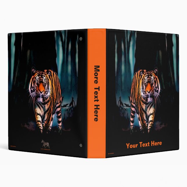 Bright Tiger Dark Forest 3 Ring Binder (Background)