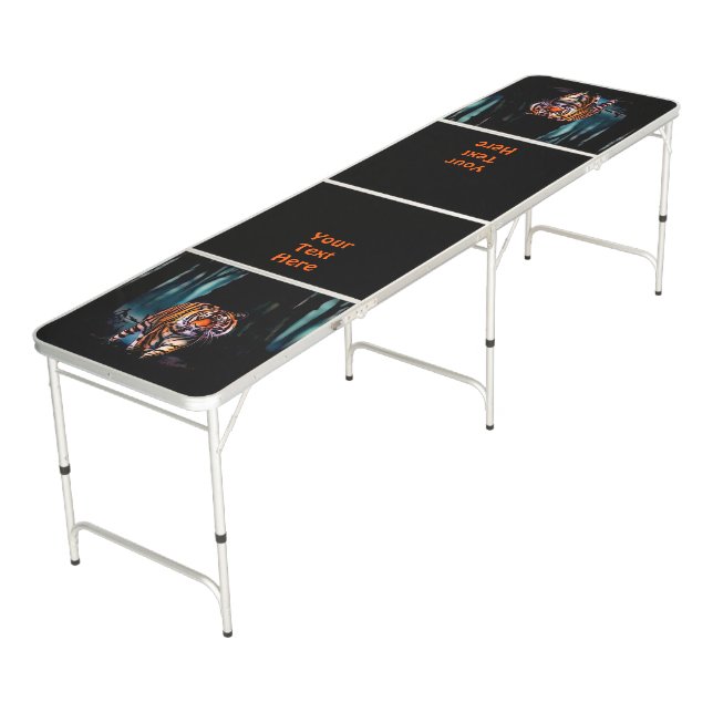 Bright Tiger Dark Forest Beer Pong Table (Angled)