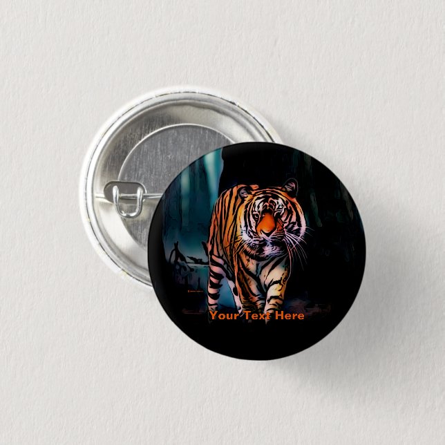 Bright Tiger Dark Forest Button (Front & Back)