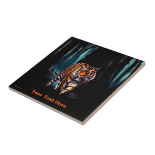 Bright Tiger Dark Forest Ceramic Tile