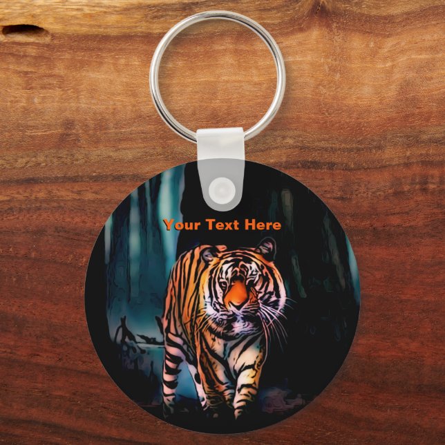 Bright Tiger Dark Forest Keychain (Front)
