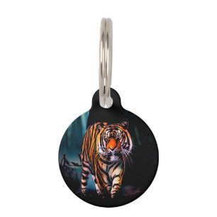 Bright Tiger Dark Forest Pet ID Tag