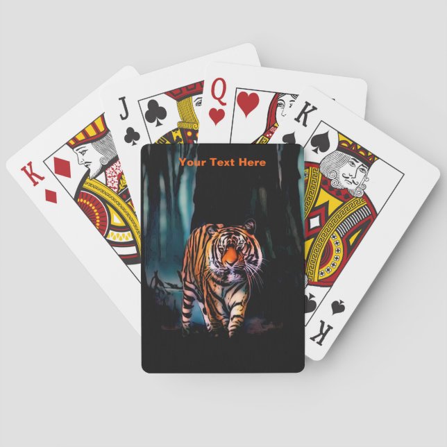 Bright Tiger Dark Forest Poker Cards (Back)