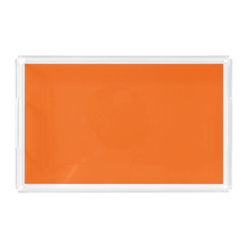 Bright Tiger Orange Solid Color Print Acrylic Tray