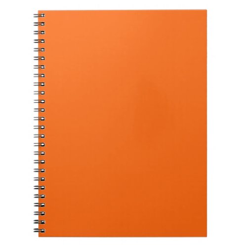 Bright Tiger Orange Solid Color Print Notebook