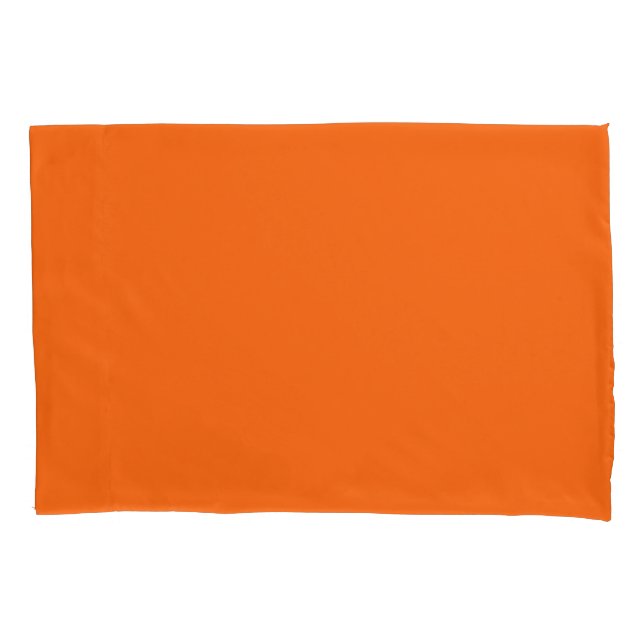 Bright Tiger Orange Solid Color Print Pillow Case (Front)