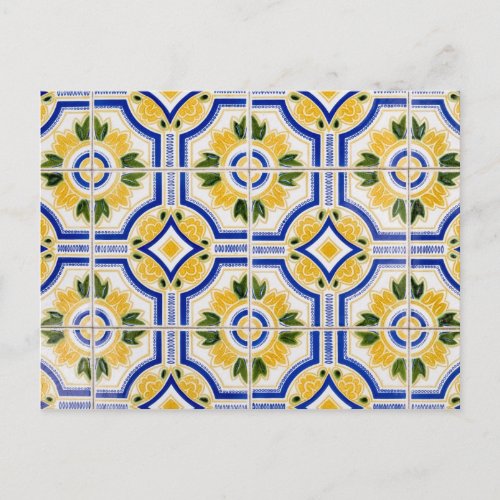 Bright tile pattern Portugal Postcard