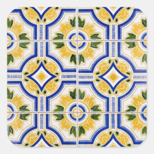 Bright tile pattern Portugal Square Sticker
