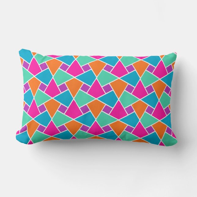 Bright Traditional Islamic Pattern Lumbar Pillow (Front)