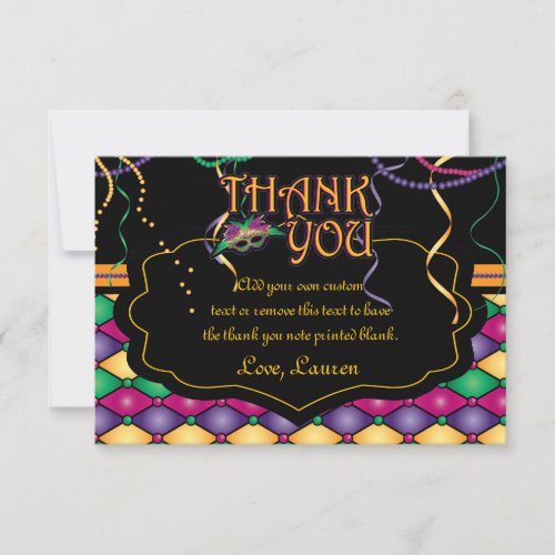 Bright Traditional Mardi Gras Thank You Cards