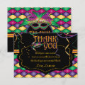 Bright Traditional Mardi Gras Thank You Cards | Zazzle