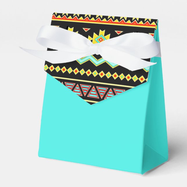 Bright tribal design favor boxes (Front Side)