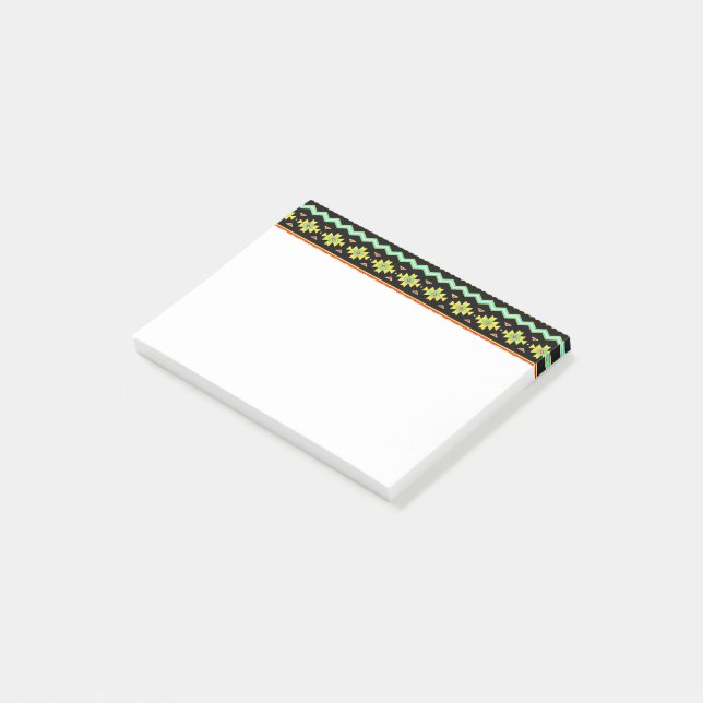 Bright tribal design post-it notes (Angled)