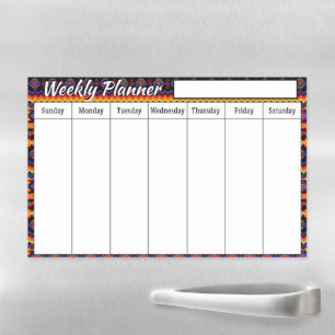Bright tribal Weekly planner Magnetic Dry Erase Sheet