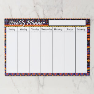 Bright tribal Weekly planner sheets Paper Pad